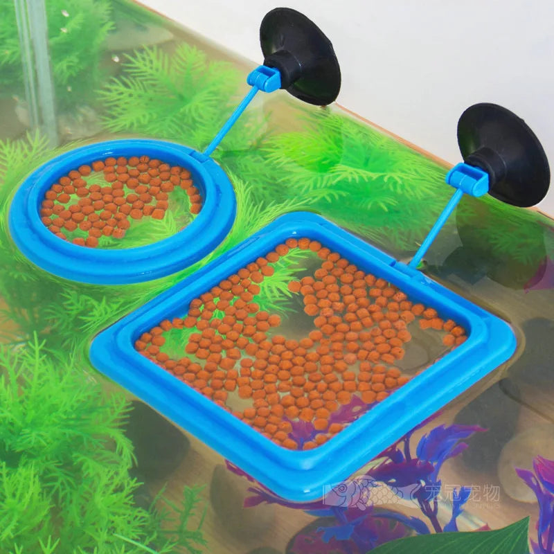 Portable Aquarium Fish Feeding Ring with Suction Cups - Ideal Aquatic Animal Feeder for Fish Tanks