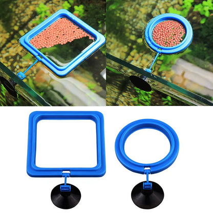 Portable Aquarium Fish Feeding Ring with Suction Cups - Ideal Aquatic Animal Feeder for Fish Tanks