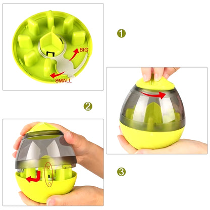 Interactive Dog Cat Food Treat Ball Bowl Toy Funny Pet Shaking Leakage Food Container Puppy Cat Slow Feed Pet Tumbler Toy