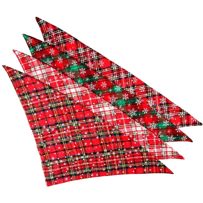 Dog Bandanas Large Pet Scarf Christmas Snow Print Dog Cotton Plaid Washablebow Ties Collar Cat Dog Scarf Large Dog Accessories